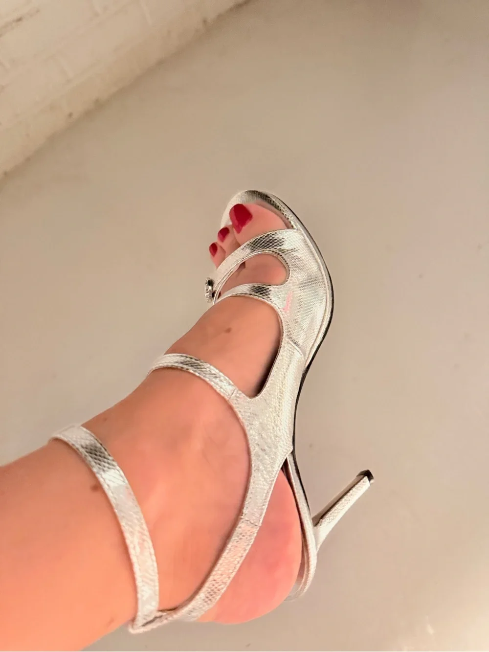 Mix No. 6 Metallic Silver Strappy High Heel Sandal